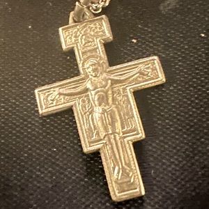 Vintage Silver cross stamped 925 with chain also marked 925